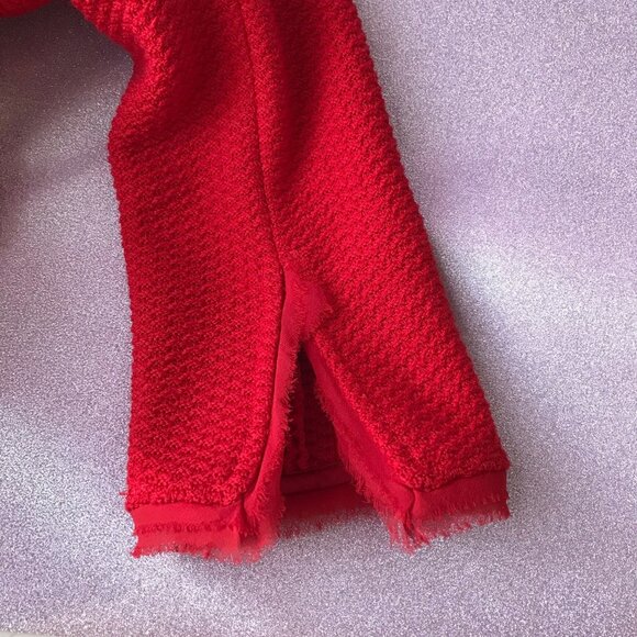St.John  Knit Blazer Jacket Red 3/4 Sleeve 53% wool 47% Rayon Made in USA - Picture 10 of 12